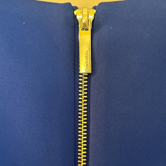 Calvin Klein Size 12 Dress NEW with tag Cobalt Blue Solid Sweetheart Nec… - Picture 5 of 10